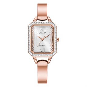 EM0983-51A Citizen Rose Gold Coloured Bangle Octagonal Stone Set Bezel - W92158