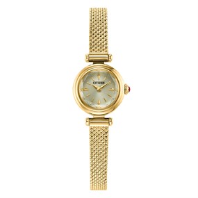 Citizen KII EG7086-57P Round Champagne Dial Gold Tone Bracelet Watch - W92197