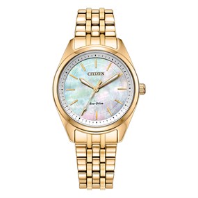 EM1232-59D Citizen Peyton Mother Of Pearl Dial Gold Tone Bracelet Watch - W92212