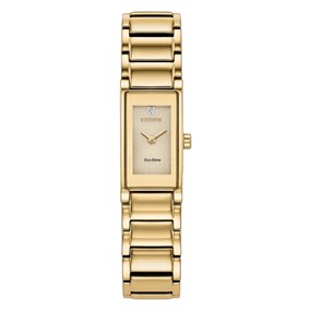 EG7052-59P Citizen Axiom Gold Tone Rectangular Diamond Dial Bracelet Watch - W92213