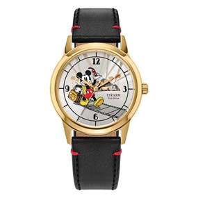 FE7063-07W Citizen Disney Hollywood Eco-Drive Black Leather Strap Watch - W92222