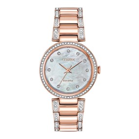 Citizen EM0843-51D Eco-Drive Rose Gold Plated Bracelet Watch - W92970
