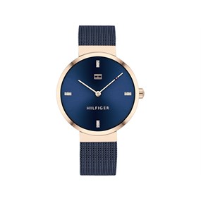 Tommy Hilfiger 1782219 Gold Plated Blue Mesh Bracelet Watch - W95180