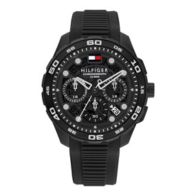 Tommy Hilfiger 1792233 Chronograph Black Silicone Strap Watch - W95391