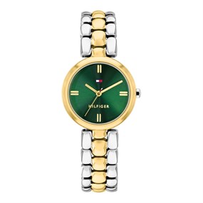 Tommy Hilfiger 1782927 Two Tone Green Dial Bracelet Watch - W95498
