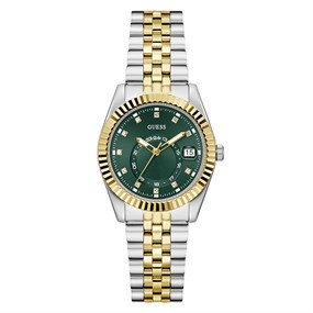 GUESS GW0936L3 Jada Two Tone Green Dial Bracelet Watch - W96452