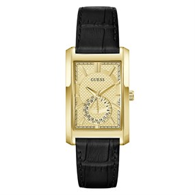GUESS GW1152G2 Hugh Black Leather Strap Watch - W96458