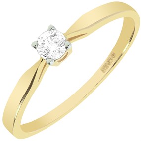 9ct Gold Diamond Solitaire Engagement Ring - 15pts - X10043