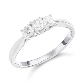 9ct White Gold Trilogy Ring - 50pts - X10169