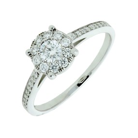 9ct White Gold Diamond Starburst Ring - 47pts - X10330