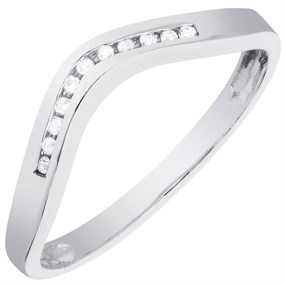 9ct White Gold Diamond Wishbone Ring - X10375