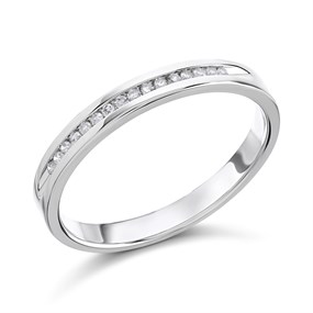 9ct White Gold Diamond Half Eternity Ring - 7pts - X10410