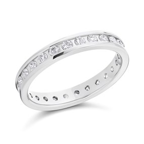 9ct White Gold Diamond Full Eternity Ring - 3/4ct - X10421