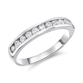 9ct White Gold Diamond Half Eternity Ring - 1/3ct - X10457
