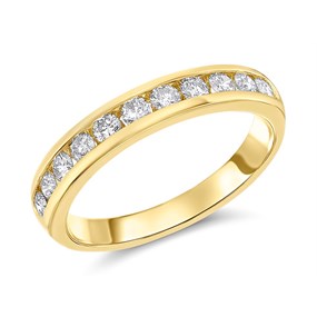 9ct Gold Diamond Half Eternity Ring - 1/2ct - X10463