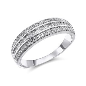 9ct White Gold Diamond Band Ring - 37pts - X10465
