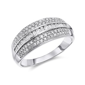 9ct White Gold Diamond Band Ring - 1/2ct - X10466