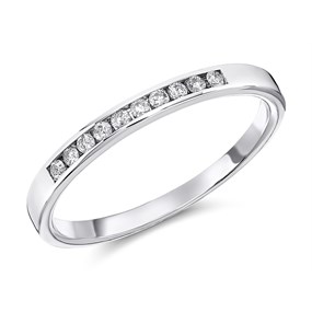 18ct White Gold Diamond Half Eternity Ring - 10pts - X11162