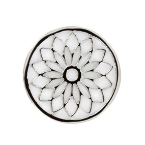 Sterlina Milano Silver Tone Open Flower Coin - Small - X40904