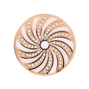 Sterlina Milano Rose Gold Plated Crystal Wheel Coin - Large - X40927