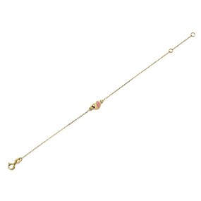 Bella Baby 9ct Gold Pink Enamel And Crystal Heart Bracelet - 5.5in - X51043