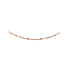 Silver Rose Gold Plated 1mm Wide Spiga Chain - 16in - X60028