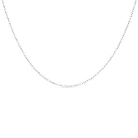 18ct White Gold Round Belcher Chain - 16in - Z08281