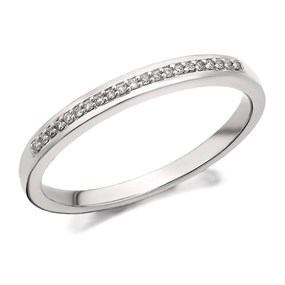 18ct White Gold Diamond Set Wedding/Half Eternity Ring - 7pts - Size N Only - Z09174