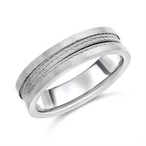 Titanium Steel Cable Ring - 7mm - Size Z5 - Z10848