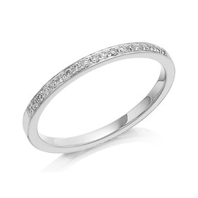 Platinum Diamond Half Eternity/Wedding Ring - 10pts - Size Q Only - Z1412