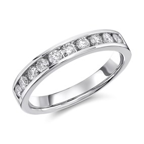 Platinum Diamond Half Eternity Ring - 1/2ct. Size N only - Z15736