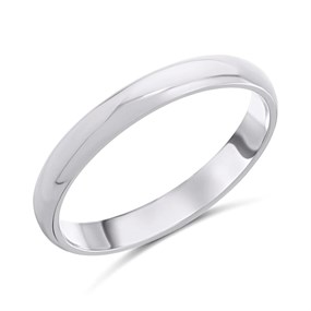 9ct White Gold Heavyweight D Shaped Wedding Ring - 2.5mm- Size J - Z15849