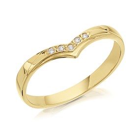 18ct Gold Diamond Wishbone Wedding Ring - 2.5mm - Z16490