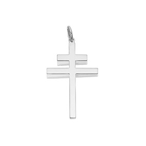 Silver Plain Cross Of Lorraine - 33mm - Z4034