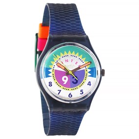 Swatch Neige 1993 Collectable Black Strap Watch- GM116 - Z4303