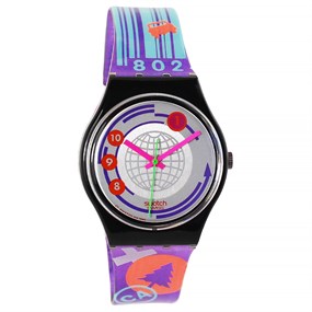 Swatch Ean Code 1992 Collectable Patterned Watch- GB143 - Z4309
