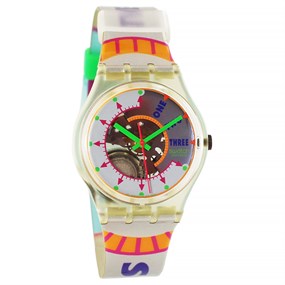 Swatch Sport Section 1993 Collectable Silver Strap Watch- GK164 - Z4314
