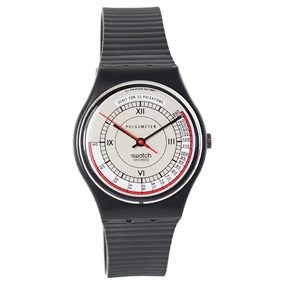 Swatch Pulsometer 1988 Collectable Black Strap Watch- GA106 - Z4329