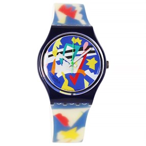 Swatch Silver Patch 1993 Collectable Colourful Watch- GN132 - Z4338