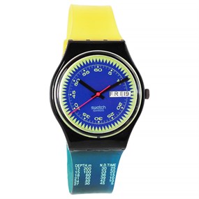 Swatch Blue Neptune 1990 Collectable Multicolour Watch- GB718 - Z4340