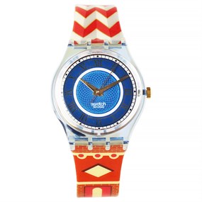 Swatch Cathedral 1994 Collectable Patterned Strap Watch- GN135 - Z4348