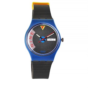 Swatch Blue Jet 1990 Collectable Grey Strap Watch- GS701 - Z4349