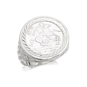 Silver Medallion Ring - Size O Only - Z50737