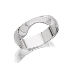 9ct White Gold Shaped Wedding Ring - 6mm - Size U Only - Z50859