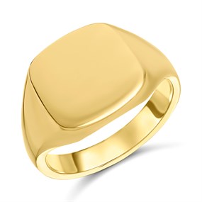 9ct Gold Cushion Signet Ring - Z51120