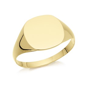9ct Gold Cushion Signet Ring - Size Z2 - Z51131
