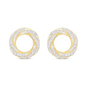 9ct Gold Diamond Earrings - Z51175