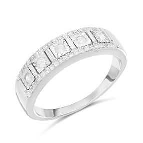 9ct White Gold Diamond Band Ring - 1/3ct - Z51188