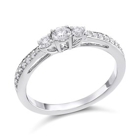 Platinum Diamond Trilogy Ring - 1/3ct - Z51202