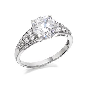 9ct White Gold Cubic Zirconia Ring - EXCLUSIVE - Z51233